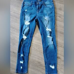 Dark Blue Distressed Women’s Jeans